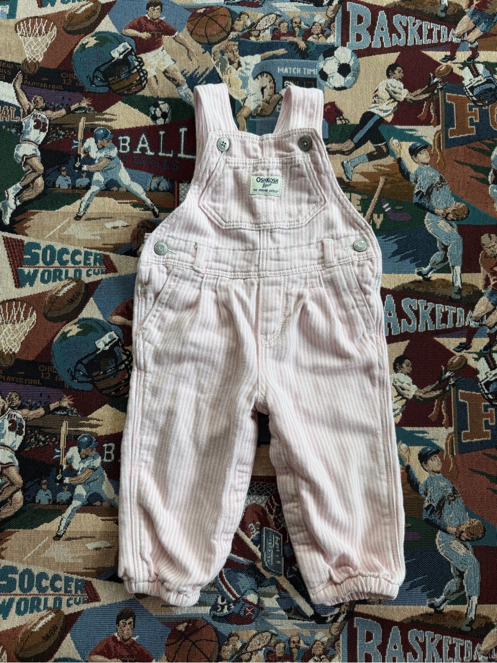 Little Girls OshKosh B’gosh Pink Striped Overalls